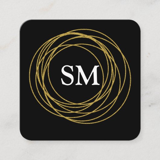 ブラック金ゴールドエレガンススクエア名刺 スクエア名刺 (正面)