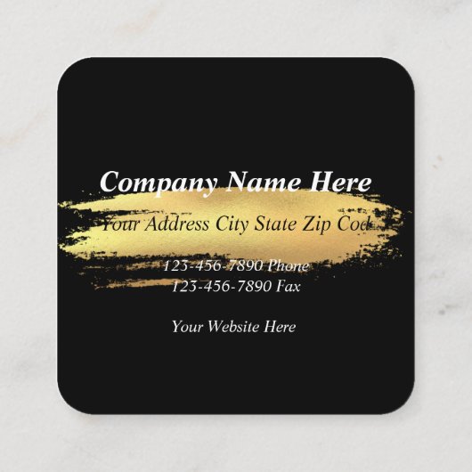 ブラック金ゴールドエレガンススクエア名刺 スクエア名刺 (裏面)