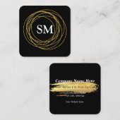 ブラック金ゴールドエレガンススクエア名刺 スクエア名刺 (正面/裏面)