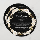 ブラック金ゴールドエレガンス招待 招待状 (正面/裏面)