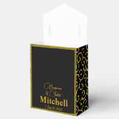 ブラック金ゴールドエレガントウェディングモダンレセプション フェイバーボックス (オープン)