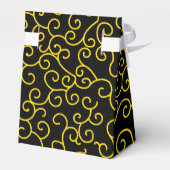 ブラック金ゴールドエレガントウェディングモダンレセプション フェイバーボックス (裏面サイド)