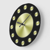ブラック金ゴールドエレガントウォールクロック ラージ壁時計 (傾斜)