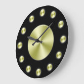 ブラック金ゴールドエレガントウォールクロック ラージ壁時計 (傾斜)