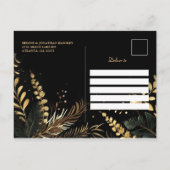 ブラック金ゴールドエレガントクリスマスパーティー インビテーションポストカード (裏面)