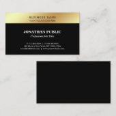 ブラック金ゴールドエレガントテンプレートモダン会社お洒落 名刺 (正面/裏面)