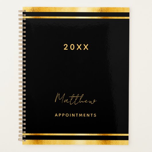 ブラック金ゴールドエレガントビジネスアポイントメント2025 プランナー手帳 (正面)
