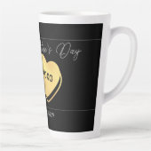 ブラック金ゴールドエレガントピンクバレンタイン、カップルに甘い カフェラテマグ (右)