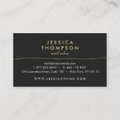 ブラック金ゴールドエレガントフェイクグリッタースタイリッシュネイルサロン 名刺 (裏面)