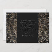 ブラック金ゴールドエレガントフォイルボタニカルグラッド写真 案内状 (裏面)