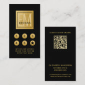 ブラック金ゴールドエレガントプロフェッショナルパンチロイヤリティカード ロイヤリティカード (正面/裏面)