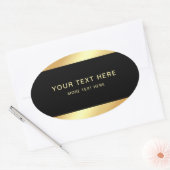 ブラック金ゴールドエレガントプロフェッショナルモダンテンプレート 楕円形シール (封筒)