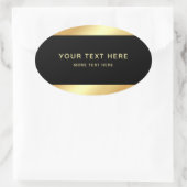 ブラック金ゴールドエレガントプロフェッショナルモダンテンプレート 楕円形シール (バッグ)