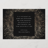 ブラック金ゴールドエレガントボタニカルグラッドフォトパーティー 招待状 (裏面)
