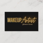 ブラック金ゴールドエレガントメイクアップアーティスト名刺 名刺 (正面)