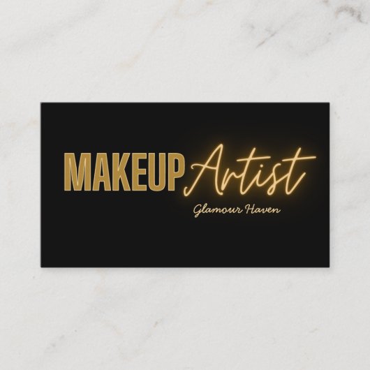 ブラック金ゴールドエレガントメイクアップアーティスト名刺 名刺 (正面)