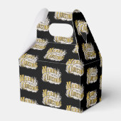 ブラック金ゴールドエレガントメリークリスマス素朴ヴィンテージ フェイバーボックス (裏面サイド)