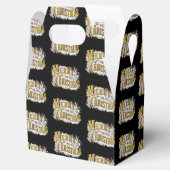 ブラック金ゴールドエレガントメリークリスマス素朴ヴィンテージ フェイバーボックス (オープン)