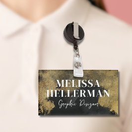 ブラック金ゴールドエレガントモダン 名札