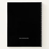 ブラック金ゴールドエレガントモノグラムネームファミリーレシピ ノートブック (裏面)