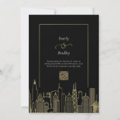 ブラック金ゴールドエレガントラスベガスデスティネーションウェディング 招待状 (裏面)