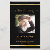 ブラック金ゴールドエレガント写真葬儀 (正面)