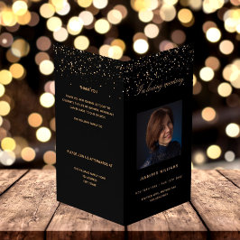 ブラック金ゴールドエレガント写真葬儀