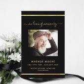 ブラック金ゴールドエレガント写真葬儀