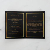 ブラック金ゴールドエレガント写真葬儀 サンキューカード (内部)