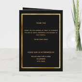 ブラック金ゴールドエレガント写真葬儀 サンキューカード (裏面)