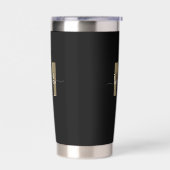 ブラック金ゴールドエレガント名モノグラム 保温保冷タンブラー (左面)