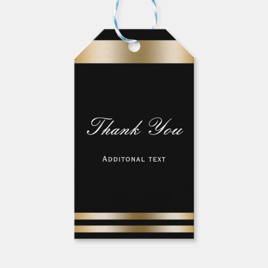 ブラック金ゴールドエレガント婚約イベント結婚式の引き出物 ギフトタグ (正面)