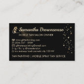 ブラック金ゴールドエレガント書道タンスプレー 名刺 (裏面)