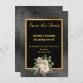 ブラック金ゴールドエンボスバラユーカリ保存日 (正面/裏面)