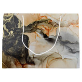 ブラック金ゴールドオレンジエーテル抽象芸術ラージ抱き枕 ラージペーパーバッグ (正面)