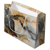 ブラック金ゴールドオレンジエーテル抽象芸術ラージ抱き枕 ラージペーパーバッグ (正面アングル)