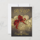 ブラック金ゴールドオーナメント企業のホリデーパーティ  出欠カード (正面)