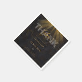 ブラック金ゴールドカクテルナ結婚プキンスパーソナライズされたズ スタンダードカクテルナプキン (角)
