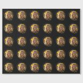 ブラック金ゴールドカスタムフォトグラーモダンド卒業 ラッピングペーパー (フラット)