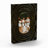 ブラック金ゴールドカスタムフォトファミリークリスマスブロック フォトブロック (左)