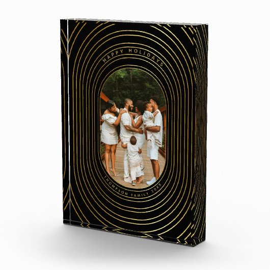 ブラック金ゴールドカスタムフォトファミリークリスマスブロック フォトブロック (右)