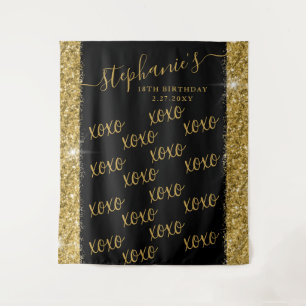 ブラック金ゴールドカスタムフォトブース自撮り写真背景 タペストリー