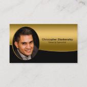 ブラック金ゴールドカスタムプロフェッショナル写真QRコード 名刺 (正面)