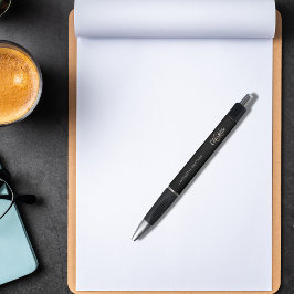 ブラック金ゴールドカスタムモノグラム名スクリプト ボールペン