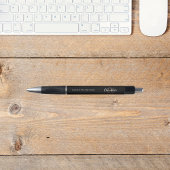 ブラック金ゴールドカスタムモノグラム名スクリプト ボールペン