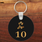 ブラック金ゴールドカスタムロゴレンタルユニット キーホルダー (正面)