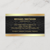 ブラック金ゴールドカドゥセウス記号メディカルプロフェッショナル 名刺 (裏面)