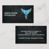 ブラック金ゴールドカドゥセウス記号メディカル 名刺 (正面/裏面)