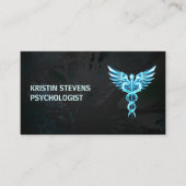 ブラック金ゴールドカドゥセウス記号メディカル 名刺 (正面)