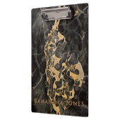 ブラック金ゴールドカララマーブルクラシックモダン クリップボード (左)